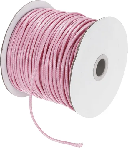 Miniatura 40 de MECCANIXITY Cordón encerado de poliéster encerado de 0.020 in, cuerda de cera de 175 yardas para hacer pulseras, collares, cuentas, joyería y Negro