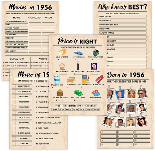 Miniatura 13 de QUPT Juegos de Fiesta de 30 Cumpleaños, Conjunto de 2 Actividades para 15 Invitados, Paquete de Juegos Nacidos en 1996, Suministros de Fiesta