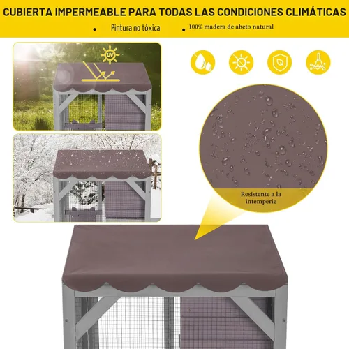 Miniatura 4 de Aivituvin Cat Catio - Casa para gatos al aire libre, recintos grandes movibles en ruedas de ejercicio, jaula para gatitos con caja de descanso