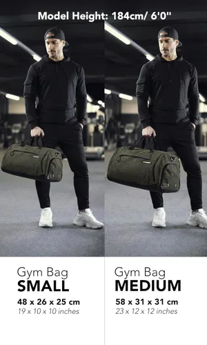 Miniatura 3 de Fitgriff Bolsa de gimnasio para hombres y mujeres con compartimento para zapatos y artículos húmedos, bolsa de lona para viajes, deportes, fitness