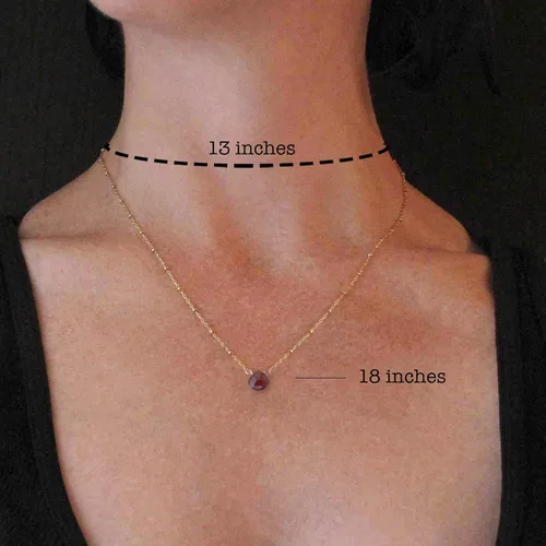 Miniatura 11 de Collar con colgante de piedra natal con piedra preciosa genuina, relleno de oro de 14 quilates, 18 pulgadas