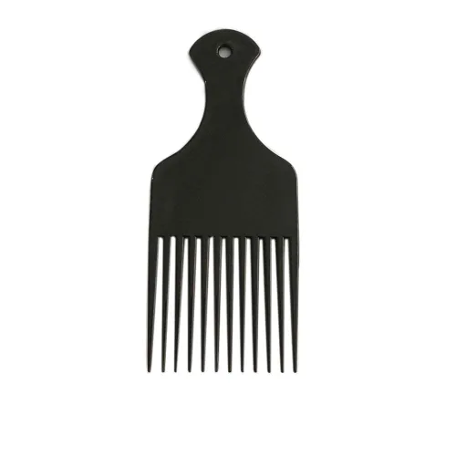 BlingKingdom Plástico 6.3 pulgadas liso ancho pelo Pick peine afro peine peluquería herramienta de peinado para cabello rizado natural (negro)