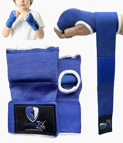 Miniatura 6 de Guantes interiores de gel para boxeo, vendajes acolchados elásticos debajo de los mitones, envolturas rápidas para niños, hombres y mujeres
