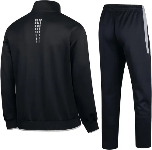 Miniatura 2 de PUMPITU Conjunto deportivo casual de manga larga para hombre, sudadera con cremallera completa, chaqueta y pantalones para correr, trajes de 2 piezas