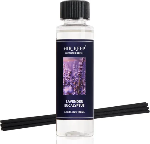 Miniatura 20 de Airkeep Juego de difusor de junco, 3.38 onzas líquidas (3.4 fl oz), difusor de aceite de niebla marina y sal marina con 8 varillas de caña, difusor