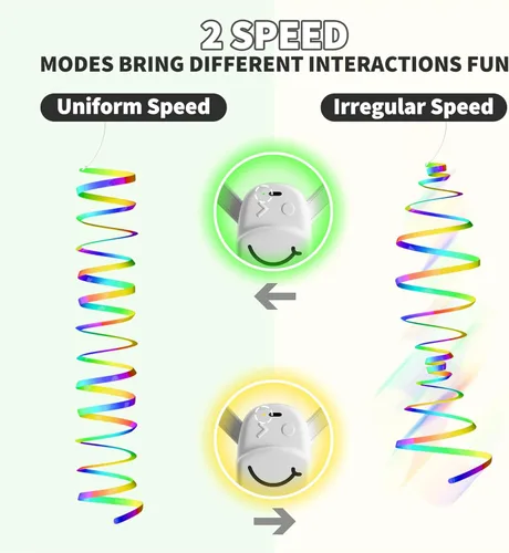 Miniatura 2 de Juguetes interactivos para gatos de interior, juguete de plumas para puerta colgante automática, ratón y varita de cinta, recargable por USB, Blanco