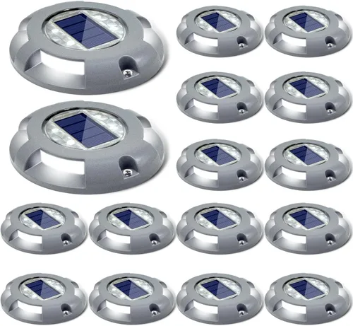 Miniatura 17 de SIEDiNLAR Luces solares para cubierta, luz LED para muelle de entrada, funciona con energía solar, marcadores de carretera impermeables para jardín