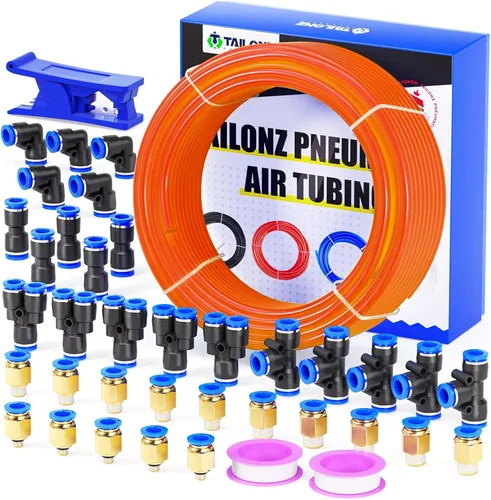 Miniatura 32 de TAILONZ PNEUMATIC Azul 0.236 in OD 0.157 in ID poliuretano PU manguera de aire tubo kit 32.8 ft 32.8ft