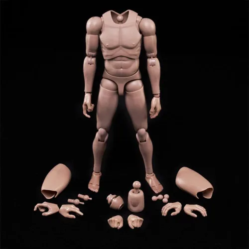 1:6 escala cuerpo masculino desnudo, modelo muscular de cuerpo europeo/asiático, figura de acción de hombre para muñeca de 12 pulgadas sin escultura