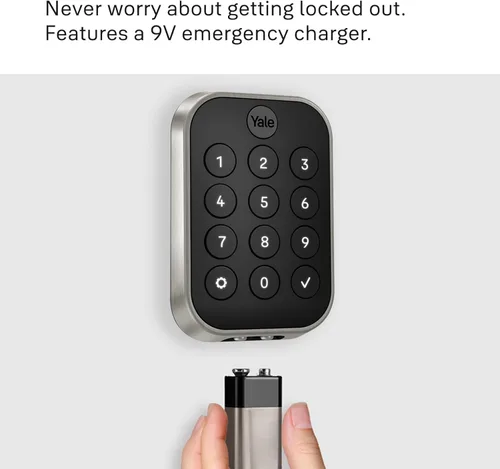 Miniatura 7 de Yale Security Home Assure Lock 2 Cerrojo de seguridad de doble perno, cerradura de puerta de entrada sin llave en antelina negra con teclado táctil