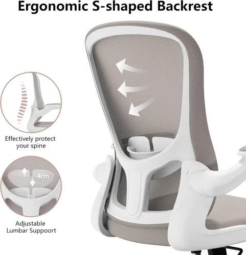 Miniatura 6 de Silla de oficina ergonómica, cómoda silla giratoria para oficina en casa, silla de escritorio de malla transpirable, silla de computadora de apoyo