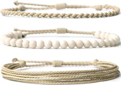 Miniatura 49 de Pulsera curativa hecha a mano con cuentas de piedra natural, regalo para hombres, pulsera de cuerda ajustable