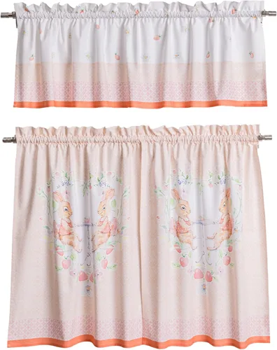 Miniatura 73 de Maison d' Hermine Juego de cortinas de cocina para ventanas, juego de cortinas de cocina 100% algodón, cenefas para el hogar [2 niveles