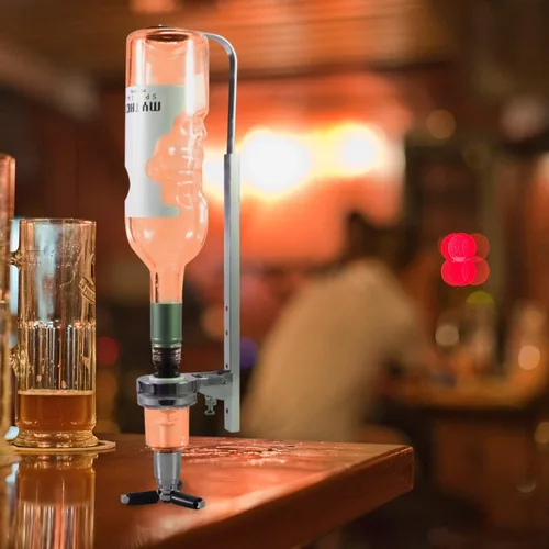 Miniatura 5 de Dispensador de licor montado en la pared, soporte de mayordomo, alcohol óptico individual, vino, cerveza, botella de alcohol, soporte para bebidas