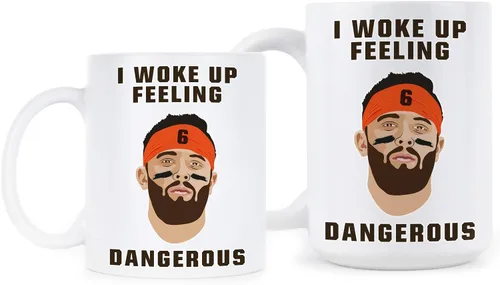 Miniatura 2 de We Got Good Taza con texto en inglés "I Woke Up Feeling Dangerous Mug Baker Mayfield Dangerous Mug