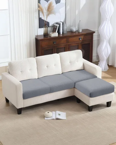 Miniatura 5 de Fuloon Fundas de cojín impermeables para asiento 2 piezas, fundas elásticas para cojín de sofá, fundas para sofá, protector de muebles lavable