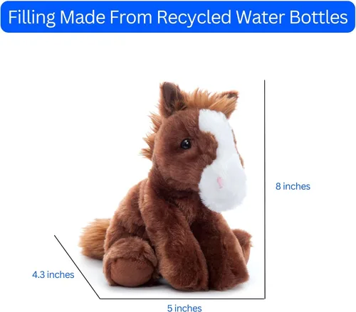 Miniatura 8 de The Petting Zoo - Peluche de caballo flácido, juguete de peluche para niños, animales salvajes Wild Onez, juguete de peluche de caballo 8 pulgadas