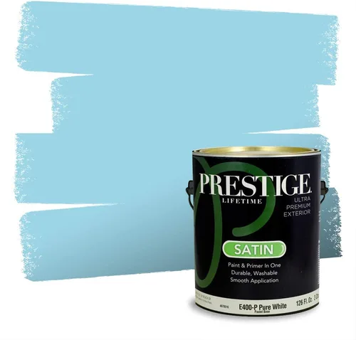 Miniatura 1396 de Pintura Exterior + imprimación PRESTIGE, todo-en-uno, 1 galón, acabado mate, color comparable al Valspar* Royal Gray* VS151-Gris real