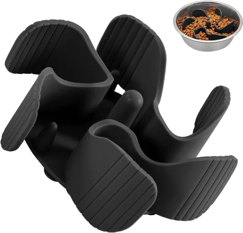 Jaoul Tazón para Perros de Alimentación Lenta, Inserto de Alimentador Lento Cortável para Tazón de Perros de Tamaño Pequeño, Mediano y Grande Negro