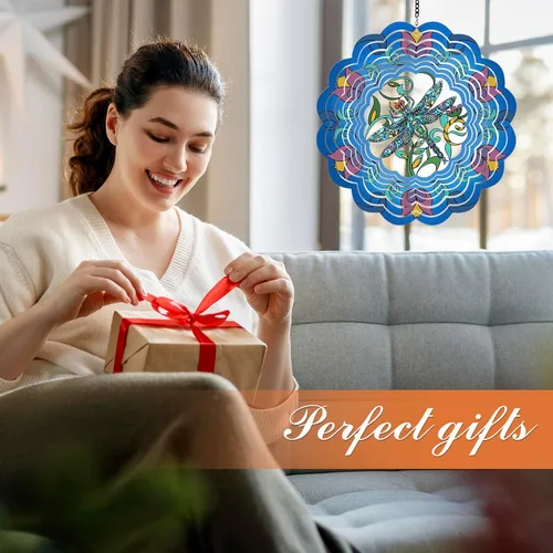 Miniatura 2 de Molinillos de viento de metal de libélula - Regalos para mujeres, mamá, abuela, esposa, girador de viento para colgar para decoraciones
