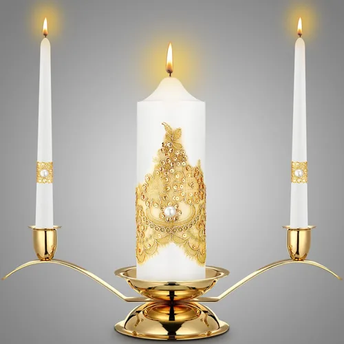 Miniatura 10 de Irenare Unity Velas con soporte para ceremonia de boda, accesorios de decoración de boda, portavelas de cristal, vela para eventos formales, iglesia