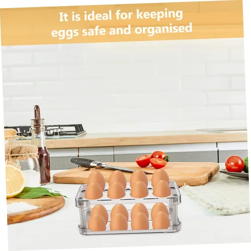 Miniatura 6 de Bandeja de cartón para huevos con tapa, contenedores para huevos para refrigerador, soporte para huevos, contenedor transparente con tapa, Negro