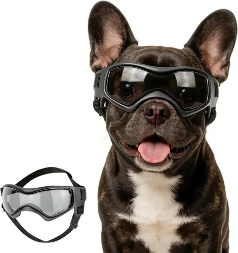 Miniatura 14 de NAMSAN Lentes de sol para perros de raza media, con protección UV para perros pequeños a medianos, resistentes al viento, antivaho, a prueba