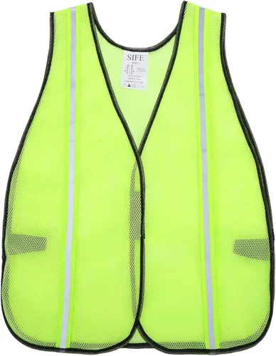 Miniatura 12 de SIFE Paquete de 10 chalecos de seguridad reflectantes de alta visibilidad, hechos de tela de malla transpirable y naranja neón con diseño elástico