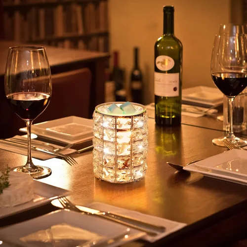 Miniatura 5 de STRN Calentador de cera de cristal, quemador eléctrico de cera para cubos de cera, regalos del día de San Valentín, decoración de fragancia