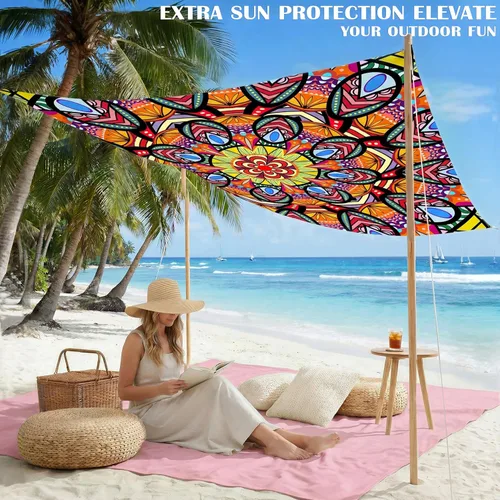 Miniatura 113 de Famstar Beach Blanket Oversized Extra Large 78"X81"/10'X9',Waterproof Sandproof Beach Blanket 2-8 Adults Lightweight Durable for Travel Camping