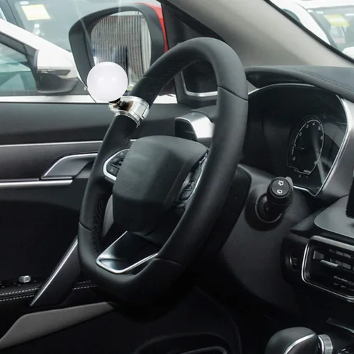 Miniatura 7 de Pomo de volante de bola blanca, mango giratorio de asistencia, control de torneado para automóvil, ajuste para la mayoría de tractores agrícolas
