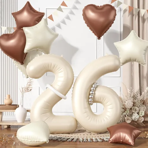 Miniatura 15 de Globos dorados de color champán con el número 11, globos de oro claro, globo de aluminio dorado con forma de corazón con estrella y globo largo