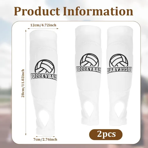 Miniatura 2 de Ymapinc Mangas de voleibol para brazos, mangas protectoras acolchadas con orificio para el pulgar, diseño transpirable y ligero para hombres y Blanco