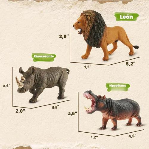 Miniatura 4 de Zippytots 6 piezas figuras de animales de safari para niños de 3-5 años figuras realistas de animales de selva de plástico vida silvestre africana