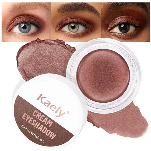 Miniatura 22 de evpct Paleta de maquillaje en pote de sombra de ojos en crema única para mujeres mayores, sombra de ojos de champán con shimmer, glitter metálico