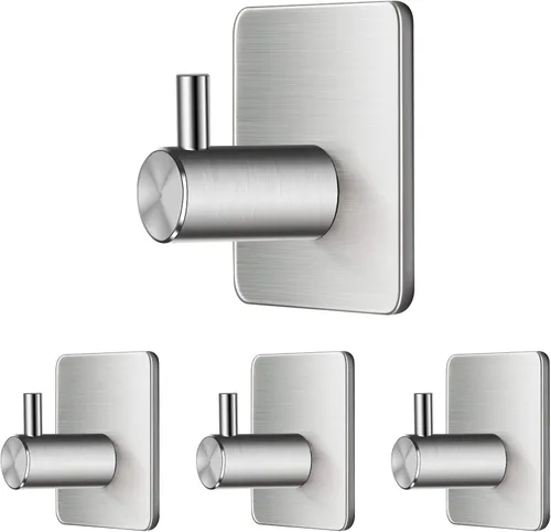 Ganchos adhesivos para toallas, ganchos de pared, ganchos de acero inoxidable resistentes, ganchos de puerta, ganchos de baño para colgar abrigos,