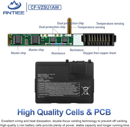 Miniatura 4 de ANTIEE CF-VZSU1AW - Batería de repuesto para Panasonic Toughbook CF-33, Toughbook CF-33AEHFATG, Toughbook CF-33AEQGATG, Toughbook CF-33mk1 Series