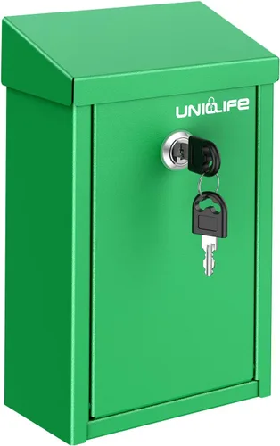 Miniatura 9 de Uniclife Caja para llaves para exterior, caja de donación de metal con cerradura de combinación, caja de sugerencias segura, buzón montado