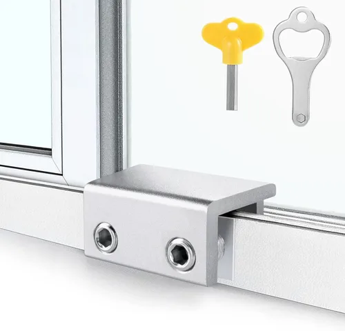 Miniatura 10 de ZRFCXE Cerraduras para Ventanas, Paquete de 8 Cerraduras de Ventana Corrediza con Llave para Puertas de Ventanas Corredizas Verticales y Negro