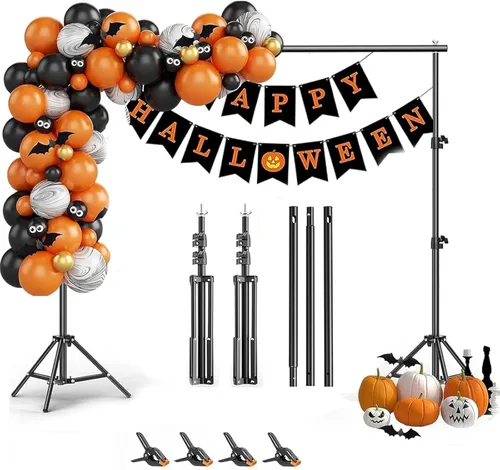BEIYANG Soporte de fondo ajustable de 6.5 x 6.5 pies, kit de soporte de fondo para fotos con bolsa de transporte para fiestas, decoración, bodas,