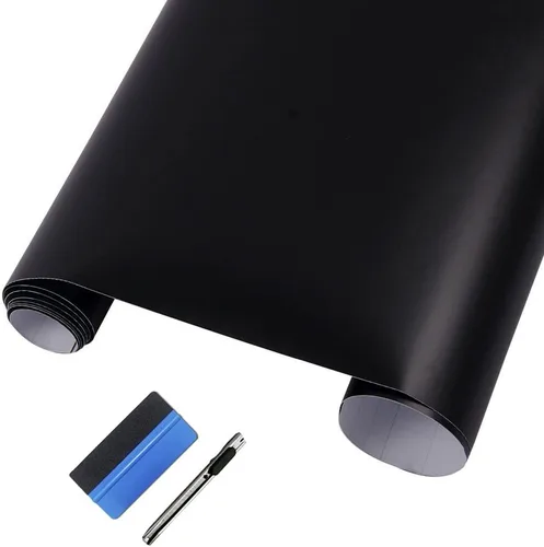 Miniatura 4 de LZLRUN - Rollo de cinta adhesiva de vinilo mate con liberación de aire color negro - Incluye juego de herramientas de instalación (1/2" x 30 pies)