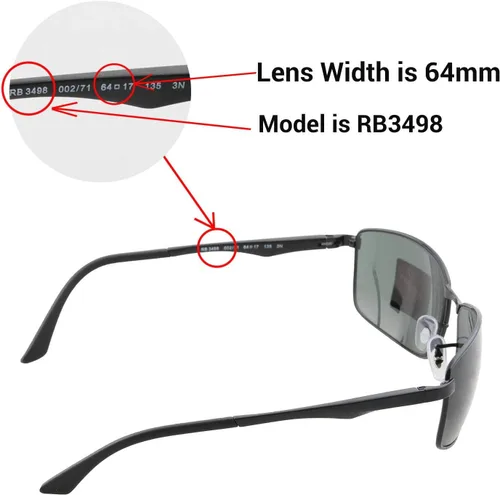 Miniatura 4 de Walleva Lentes de repuesto para lentes de sol Ray-Ban RB3498 de 2.520in, múltiples opciones disponibles