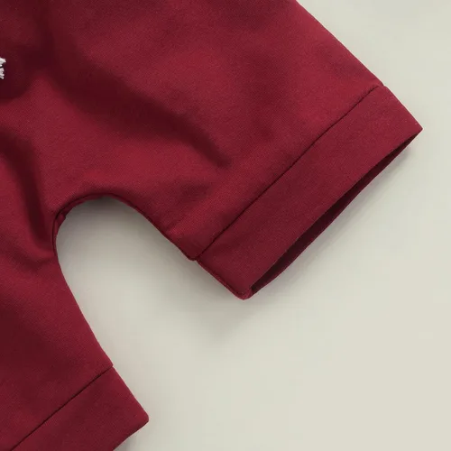 Miniatura 14 de Conjunto de ropa casual de manga corta con botones y pantalones cortos de lino para bebés y niños pequeños