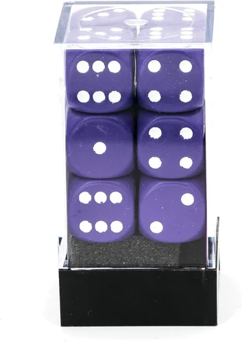 Miniatura 4 de Chessex CHX25607 Dados - Opaque: 12D6 Púrpura/Blanco