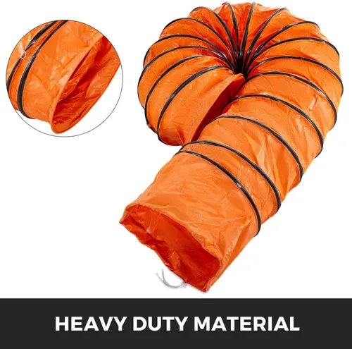Miniatura 9 de Mophorn Manguera de Conductos de 25 pies, Manguera de Conductos Flexible de PVC con Gancho en S y Soporte de Acero para Soplador Utilitario de 8