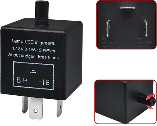 Miniatura 2 de Relé intermitente LED CF-13, relé de señal de giro ajustable de 3 pines CF13 EP34 - Relé intermitente para luces LED, resuelve problemas