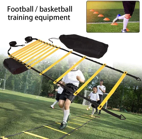 Miniatura 3 de Escalera de agilidad, escalera de velocidad, juego de equipos de entrenamiento de velocidad, escalera de agilidad de 20 pies, 12 conos de fútbol
