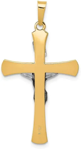 Miniatura 4 de Colgante de crucifijo INRI bitono de 14 K, 1.417in, 0.787in, estilo XR729