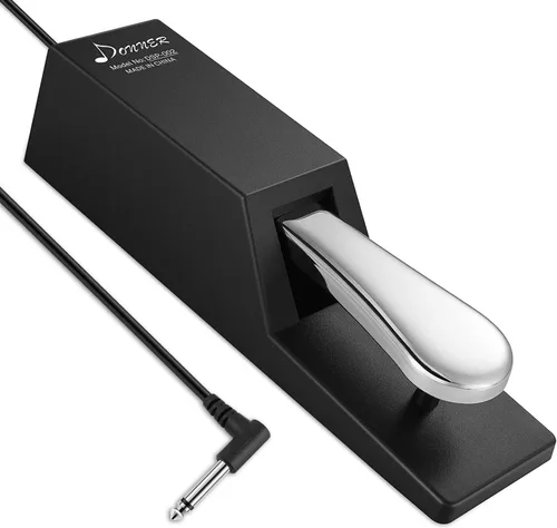 Miniatura 7 de Donner DSP-001 Pedal de sostenimiento para teclado, pedal de piano universal con interruptor de polaridad para piano digital/teclado de Negro