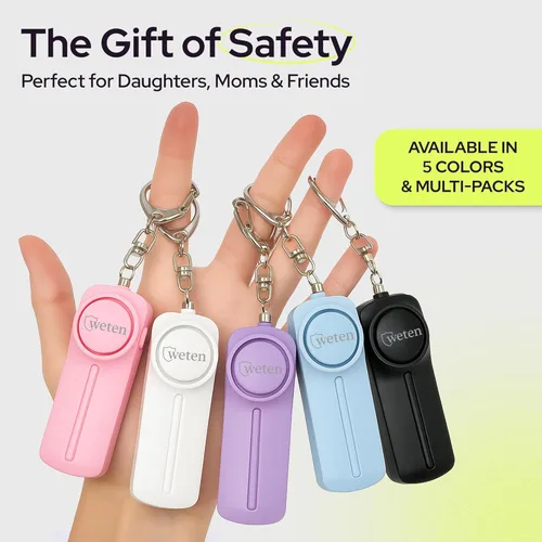Miniatura 7 de Llavero de Alarma Personal para Mujeres Autodefensa - Dispositivo de Alerta de Silbato de Seguridad Fuerte con Luz LED – Sirena de Mano de Seguridad